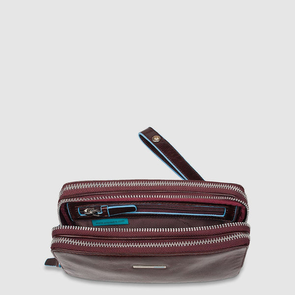 Leather Wristlet Case with Three Compartments - 8