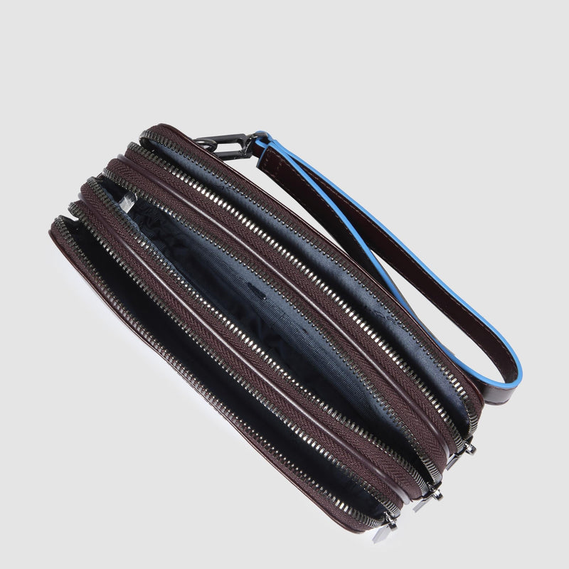 Men's Leather Clutch Bag with 12 Card Slots