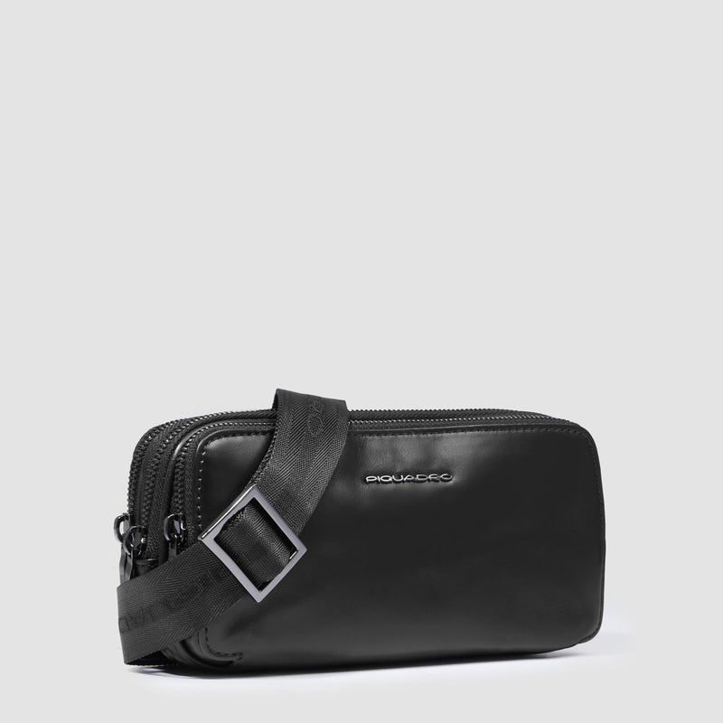 Men's Leather Clutch Bag with 12 Card Slots - Black - photo 2