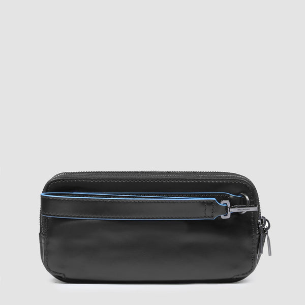 Men's Leather Clutch Bag with 12 Card Slots - Black - photo 3