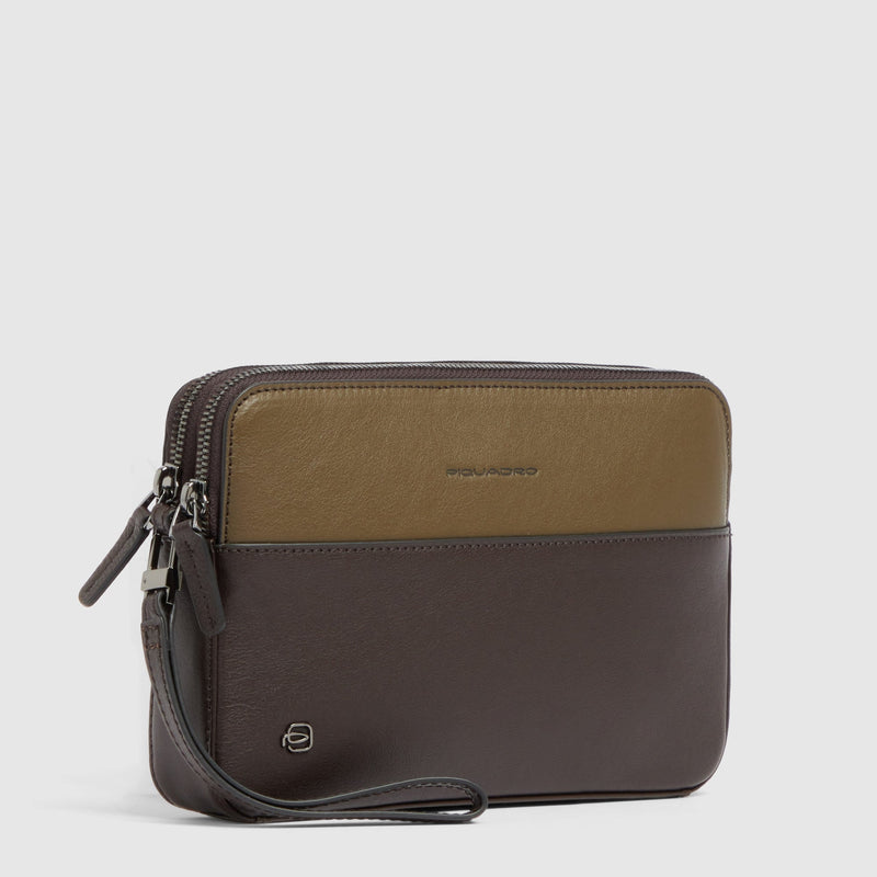 Leather Wristlet with RFID Protection & Card Slots - Green/Dark brown - photo 2