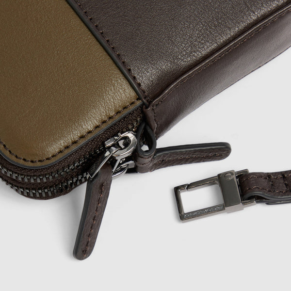 Leather Wristlet with RFID Protection & Card Slots - Green/Dark brown - photo 5