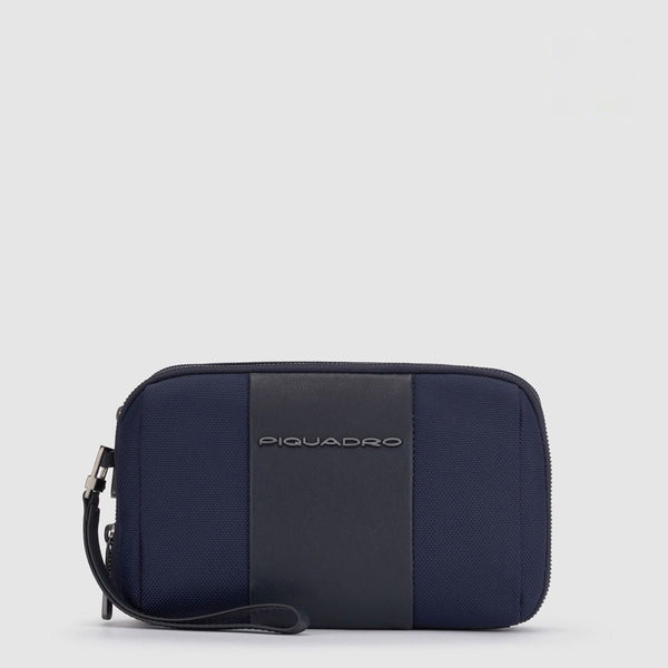 Pochette uomo a due scomparti in tessuto riciclato - 1