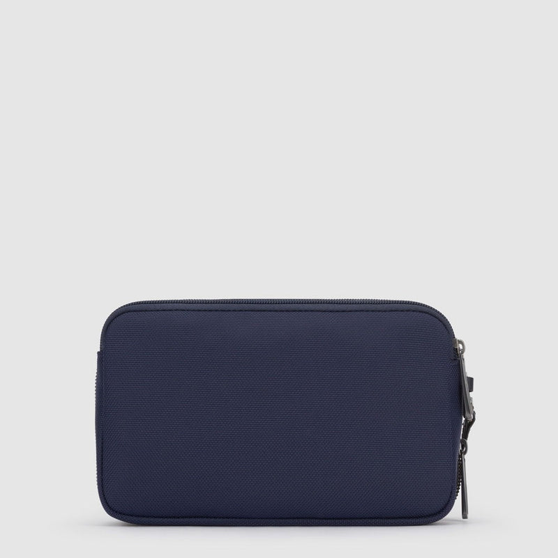 Pochette uomo a due scomparti in tessuto riciclato