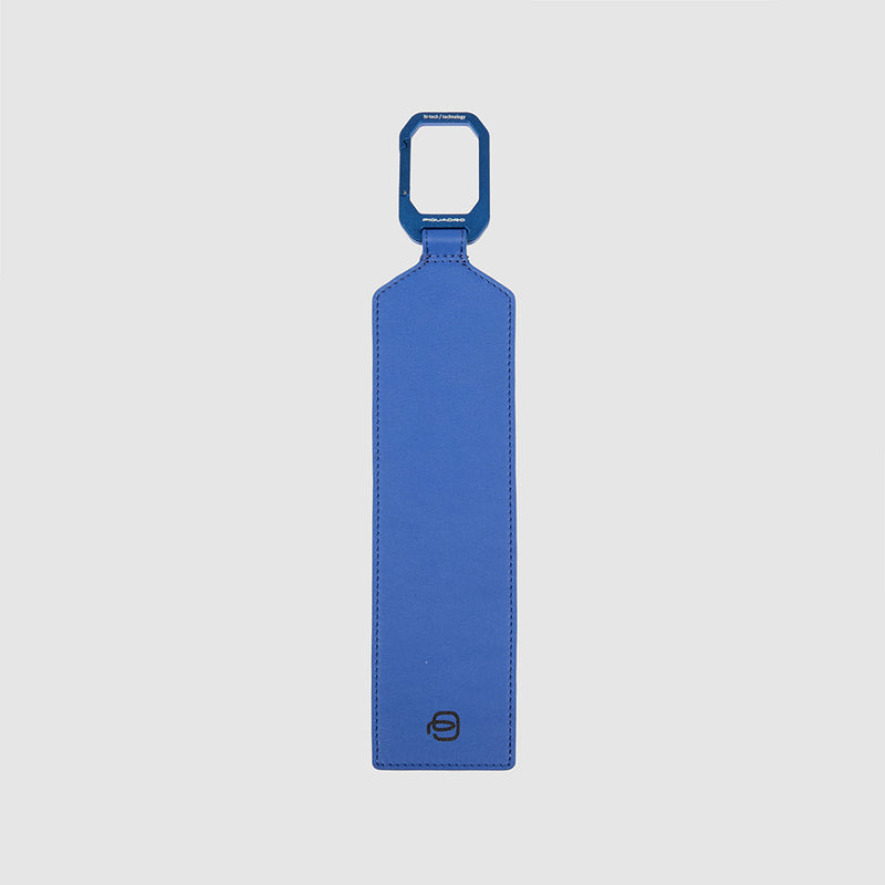 Address tag in pelle con moschettone in alluminio