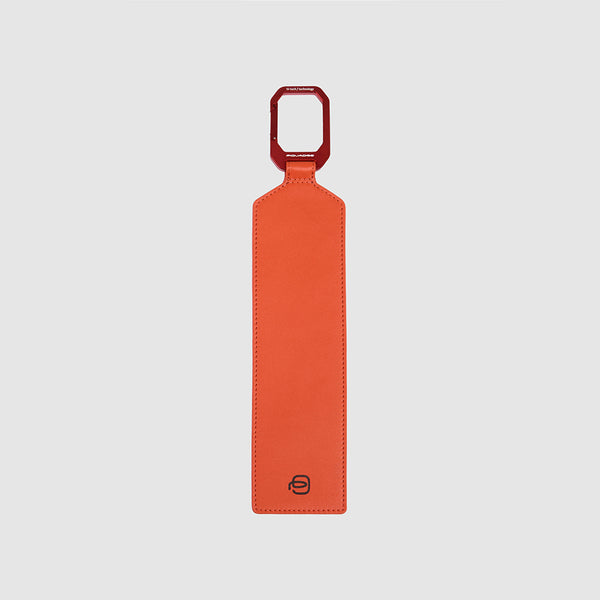 Address tag in pelle con moschettone in alluminio - 1