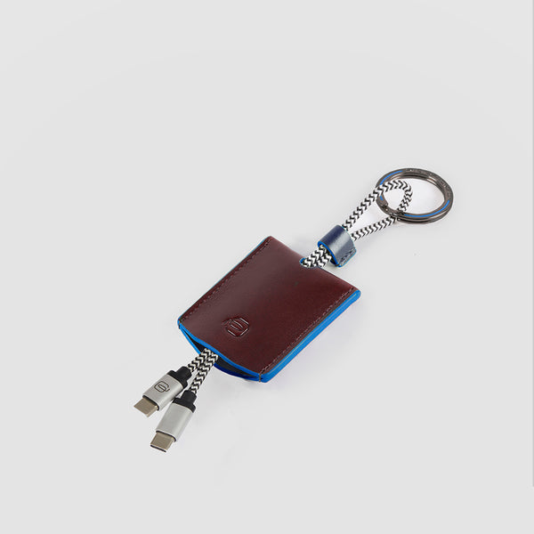 Leather Keychain with USB-C to USB-C Cable - 1