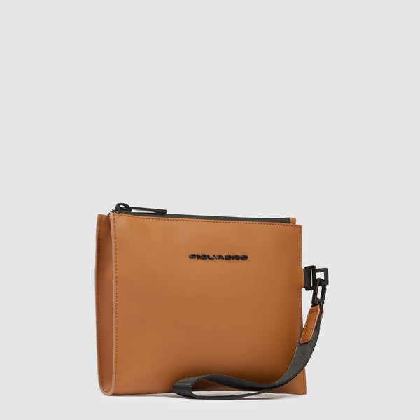 Wristlet Clutch in Water-Resistant Rubberized Fabric - Brick - photo 2