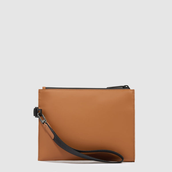 Wristlet Clutch in Water-Resistant Rubberized Fabric - Brick - photo 3