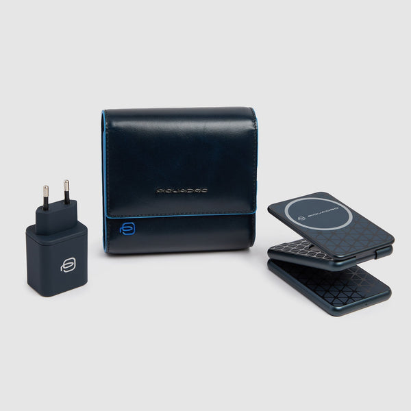 Lederetui mit faltbarem 3-in-1 Ladegerät 15 W - 5