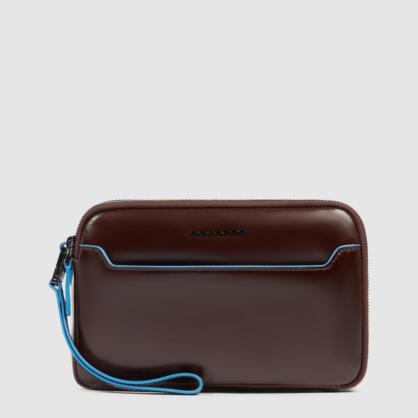 Bolso de mano hombre de tres fuelles - Caoba