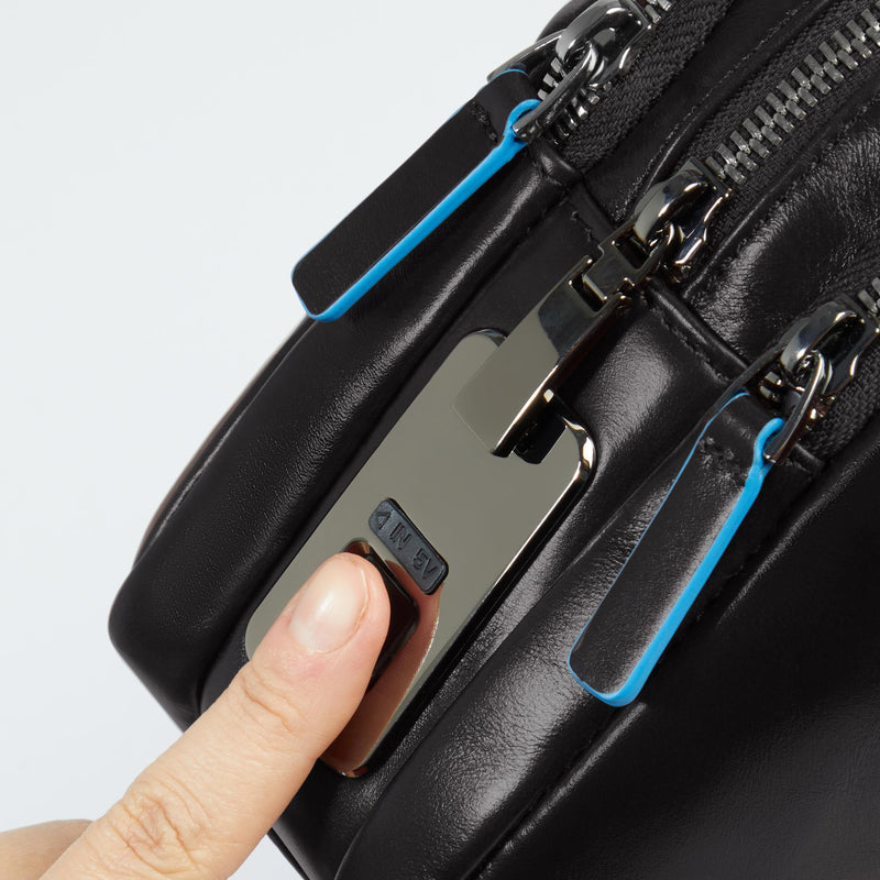 Men's Leather Clutch with Fingerprint Lock - Black - photo 6