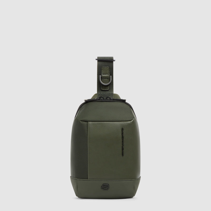 Crossbody Phone Bag in Recycled Fabric with RFID Protection - Green