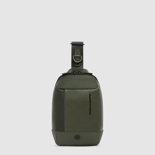 Crossbody Phone Bag in Recycled Fabric with RFID Protection - Green