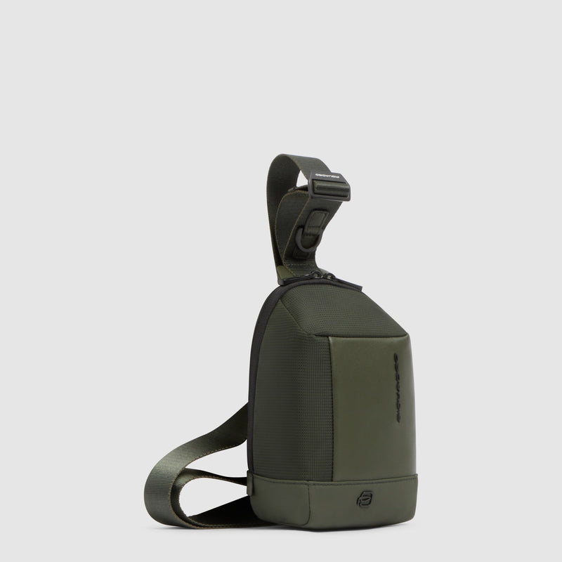 Crossbody Phone Bag in Recycled Fabric with RFID Protection - Green - photo 2