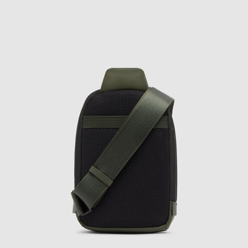 Crossbody Phone Bag in Recycled Fabric with RFID Protection - Green - photo 3