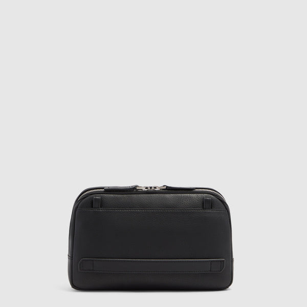 Men's Leather Clutch Bag with Removable Strap - Black - photo 4