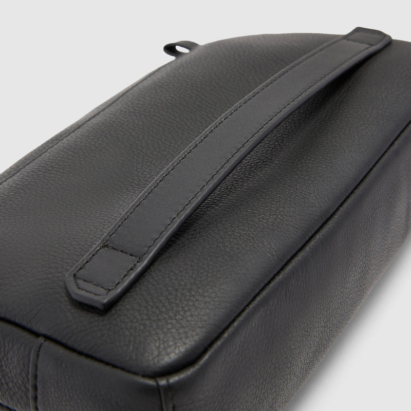 Men's Leather Clutch Bag with Removable Strap - Black - photo 6