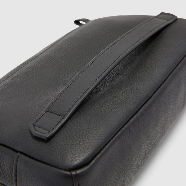 Men's Leather Clutch Bag with Removable Strap - Black - photo 6