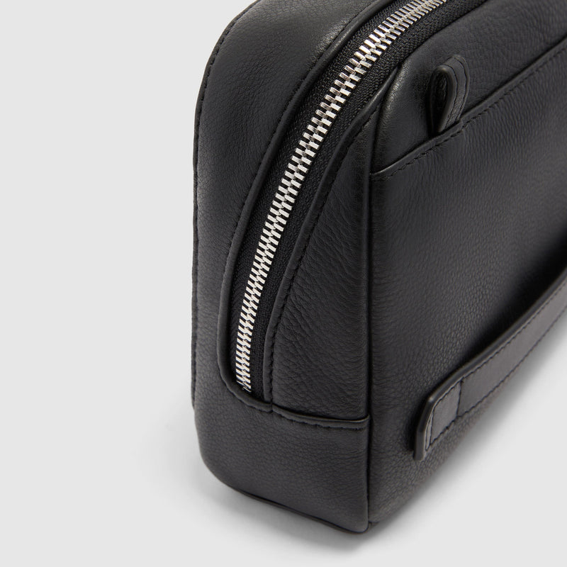 Men's Leather Clutch Bag with Removable Strap - Black - photo 7