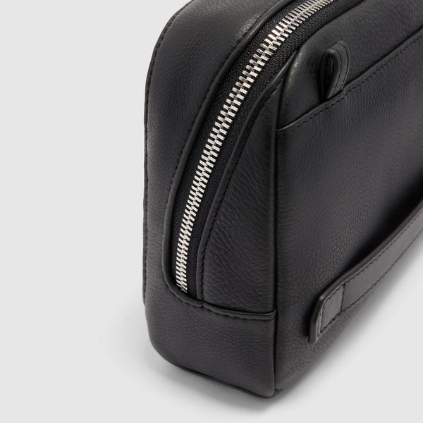 Men's Leather Clutch Bag with Removable Strap - Black - photo 7