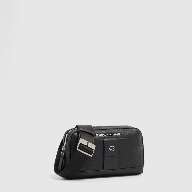 Men's Leather Clutch with Shoulder Strap & Phone Pocket - Black - photo 2