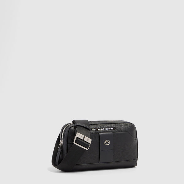 Men's Leather Clutch with Shoulder Strap & Phone Pocket - Black - photo 2