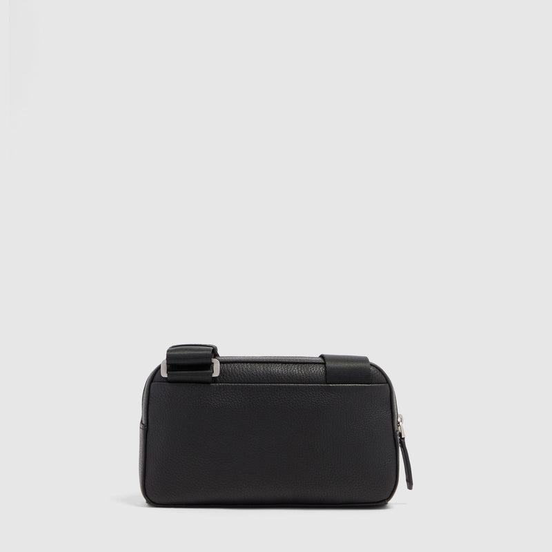 Men's Leather Clutch with Shoulder Strap & Phone Pocket - Black - photo 3