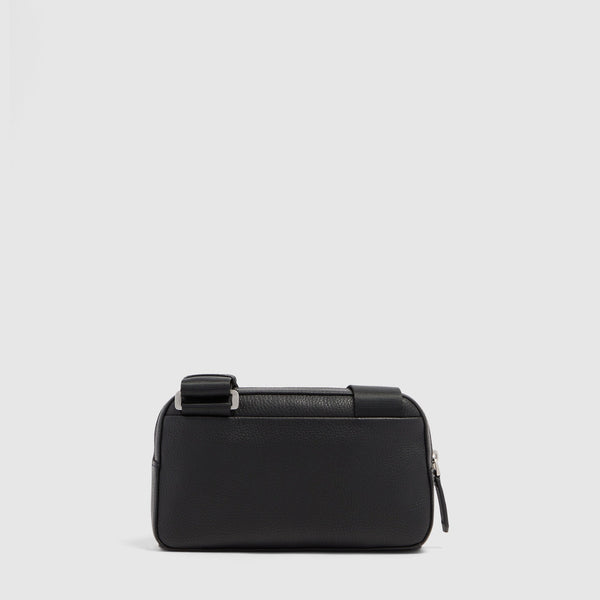 Men's Leather Clutch with Shoulder Strap & Phone Pocket - Black - photo 3