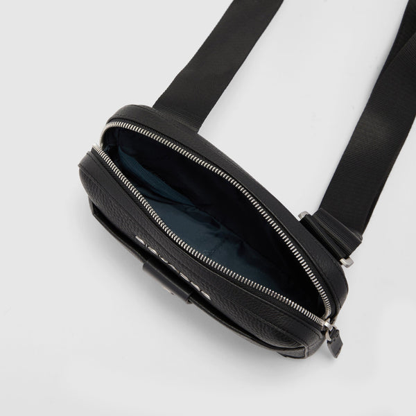 Men's Leather Clutch with Shoulder Strap & Phone Pocket - Black - photo 4