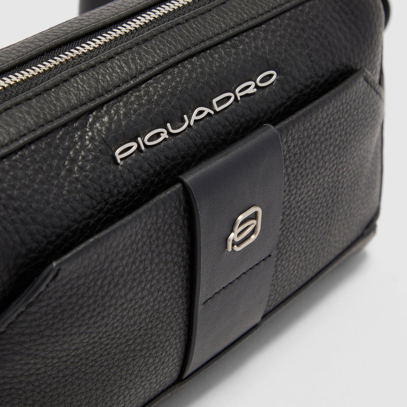 Men's Leather Clutch with Shoulder Strap & Phone Pocket - Black - photo 5