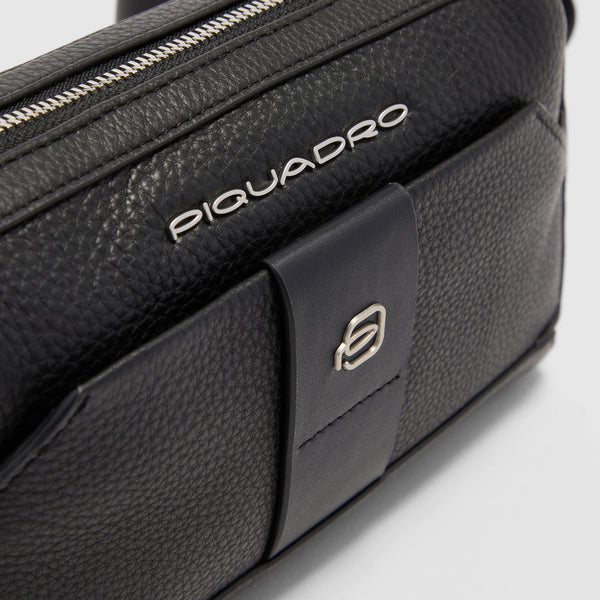 Men's Leather Clutch with Shoulder Strap & Phone Pocket - Black - photo 5