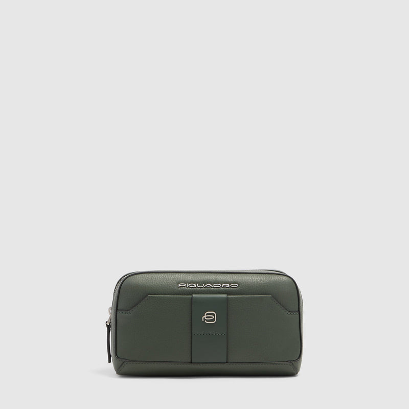 Men's Leather Clutch with Shoulder Strap & Phone Pocket - Green