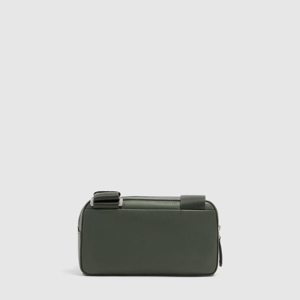Men's Leather Clutch with Shoulder Strap & Phone Pocket - Green - photo 3