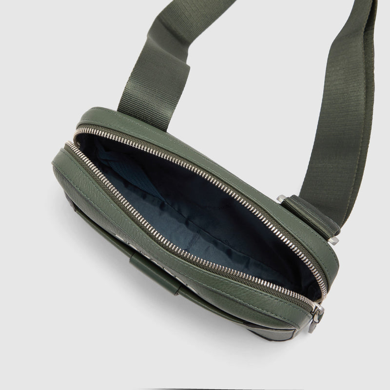 Men's Leather Clutch with Shoulder Strap & Phone Pocket - Green - photo 4