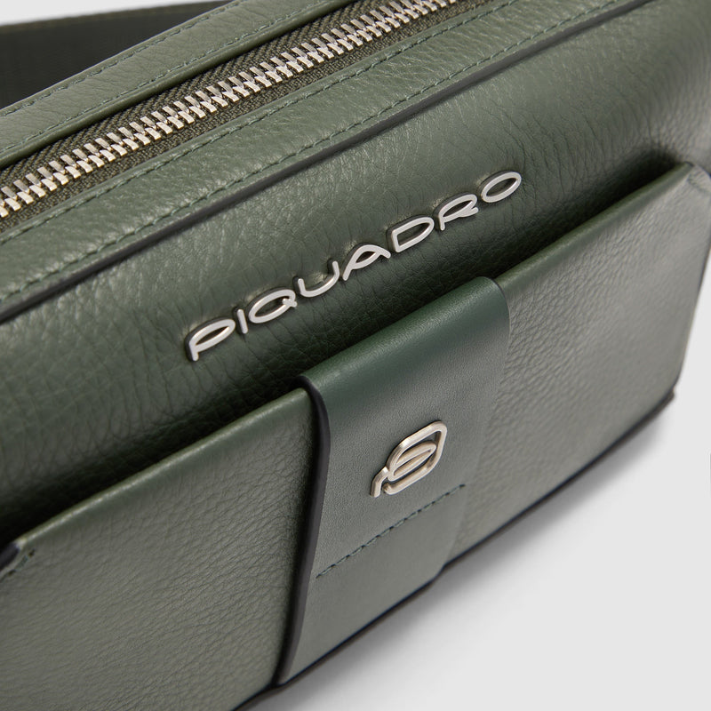 Men's Leather Clutch with Shoulder Strap & Phone Pocket - Green - photo 5