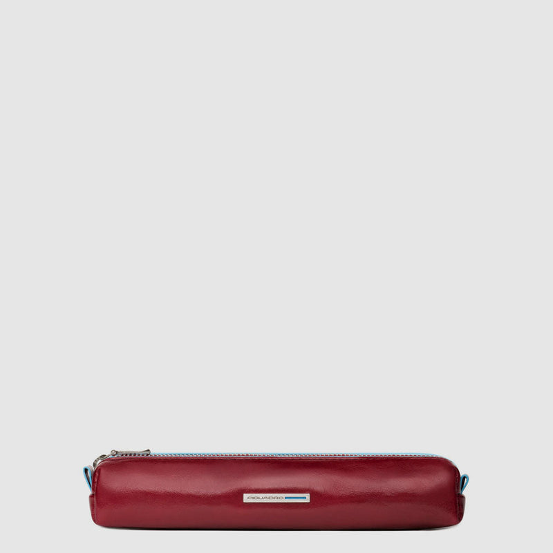 Astuccio portapenne in pelle - rosso