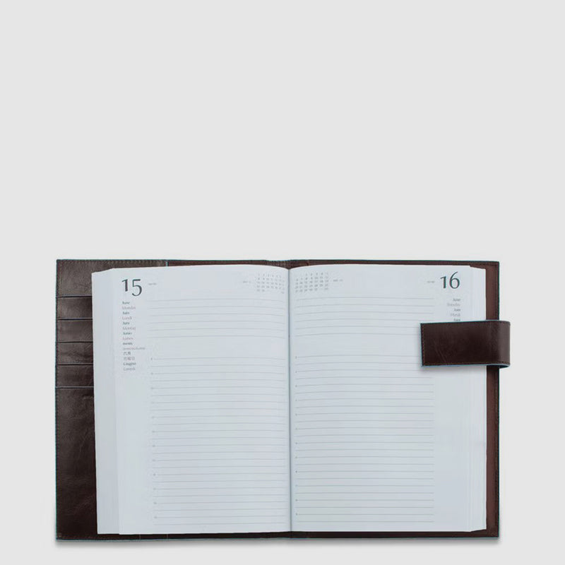 Daily Leather Planner with Magnetic Closure - Mahogany
