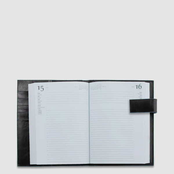 Daily Leather Planner with Magnetic Closure - Black