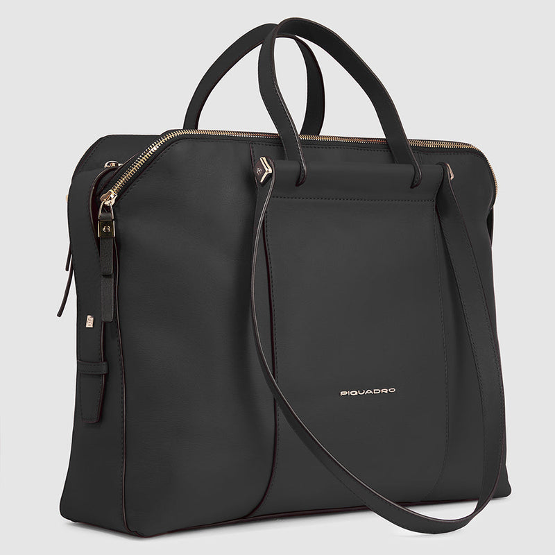 Women's 14" Leather Laptop Tote with iPad® Pocket