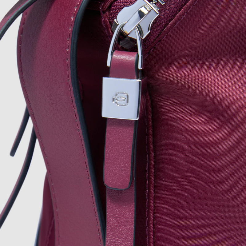 Women's 14" Laptop Tote in Recycled Fabric & Leather - Burgundy - photo 5