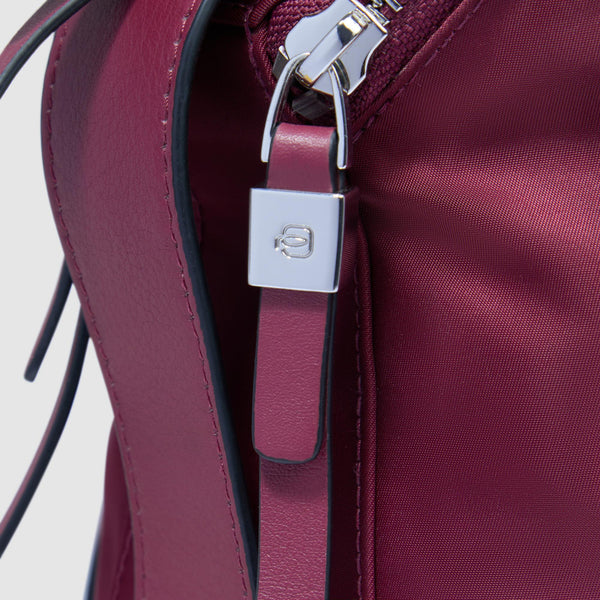 Women's 14" Laptop Tote in Recycled Fabric & Leather - Burgundy - photo 5