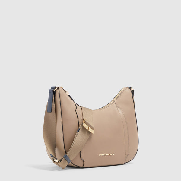 Umhängetasche Damen mit iPad®mini-Fach - Taupe/Blau - Bild 2