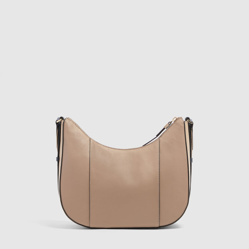 Umhängetasche Damen mit iPad®mini-Fach - Taupe/Blau - Bild 3