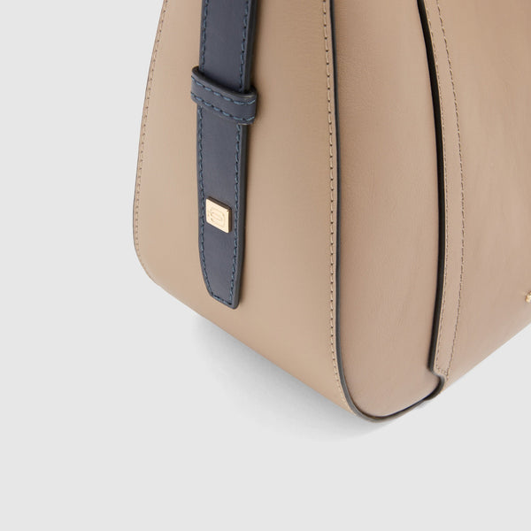 Umhängetasche Damen mit iPad®mini-Fach - Taupe/Blau - Bild 5