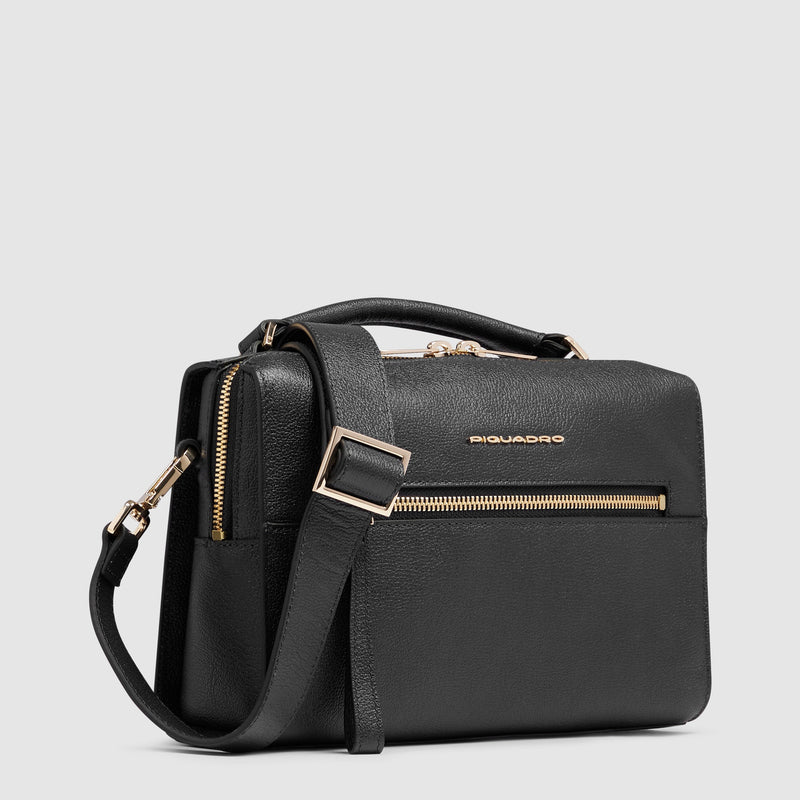 Women's Leather Shoulder Bag for iPad® mini - Black - photo 2