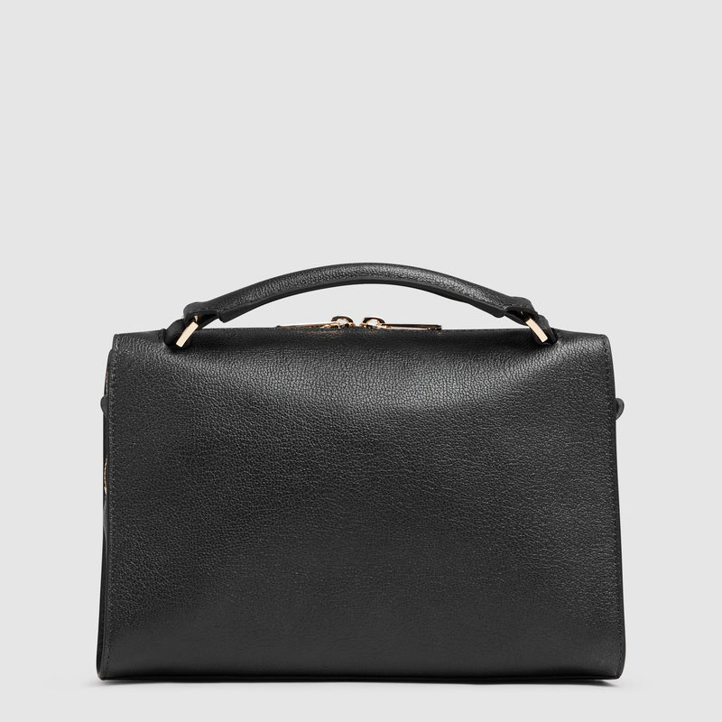 Women's Leather Shoulder Bag for iPad® mini - Black - photo 3