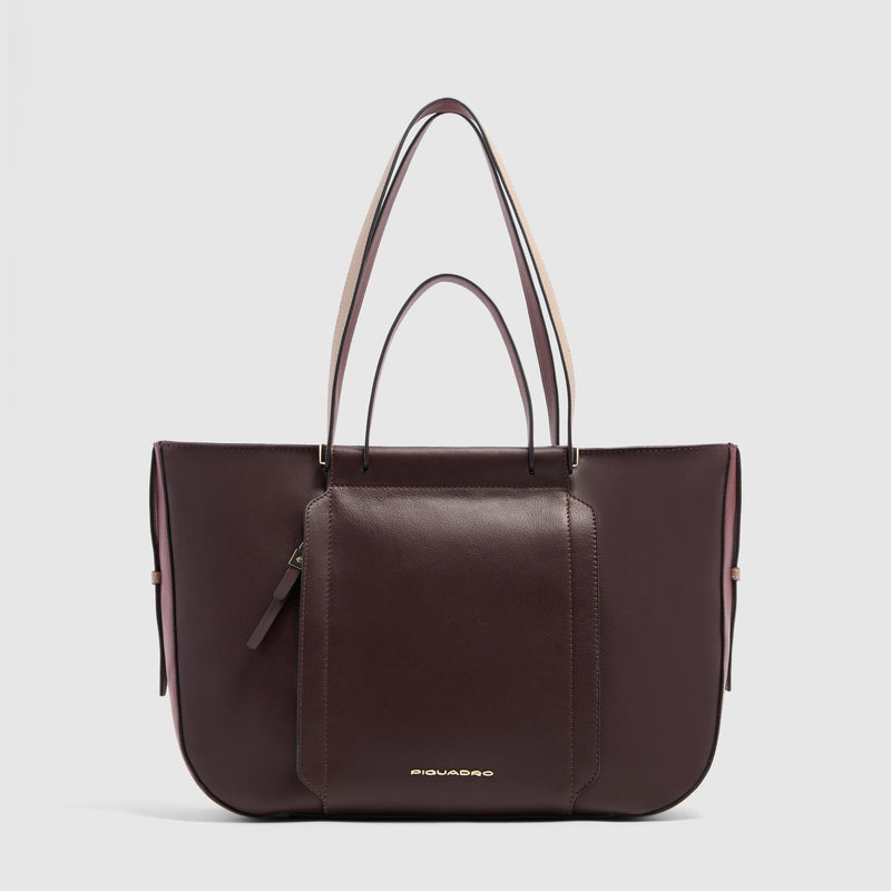 Borsa donna porta pc 14"  - bordeaux/rosa