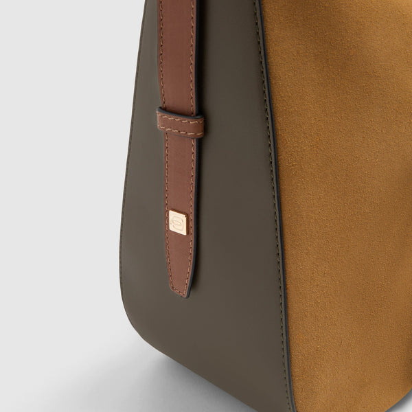 Leather Laptop Tote 14" with RFID Protection - Hazelnut suede - photo 5