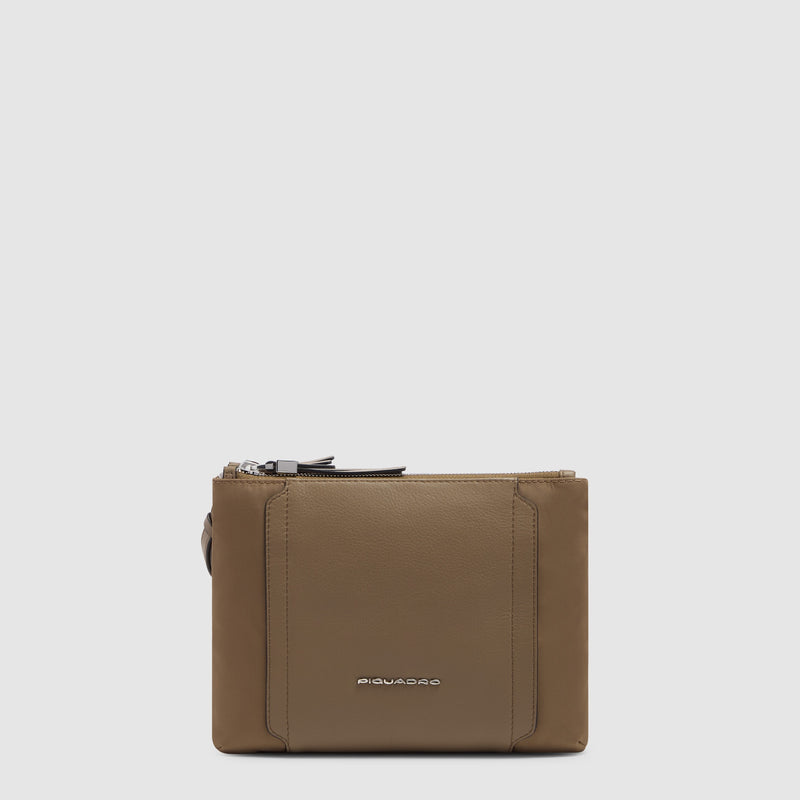 Borsa tracolla donna in tessuto riciclato - marrone